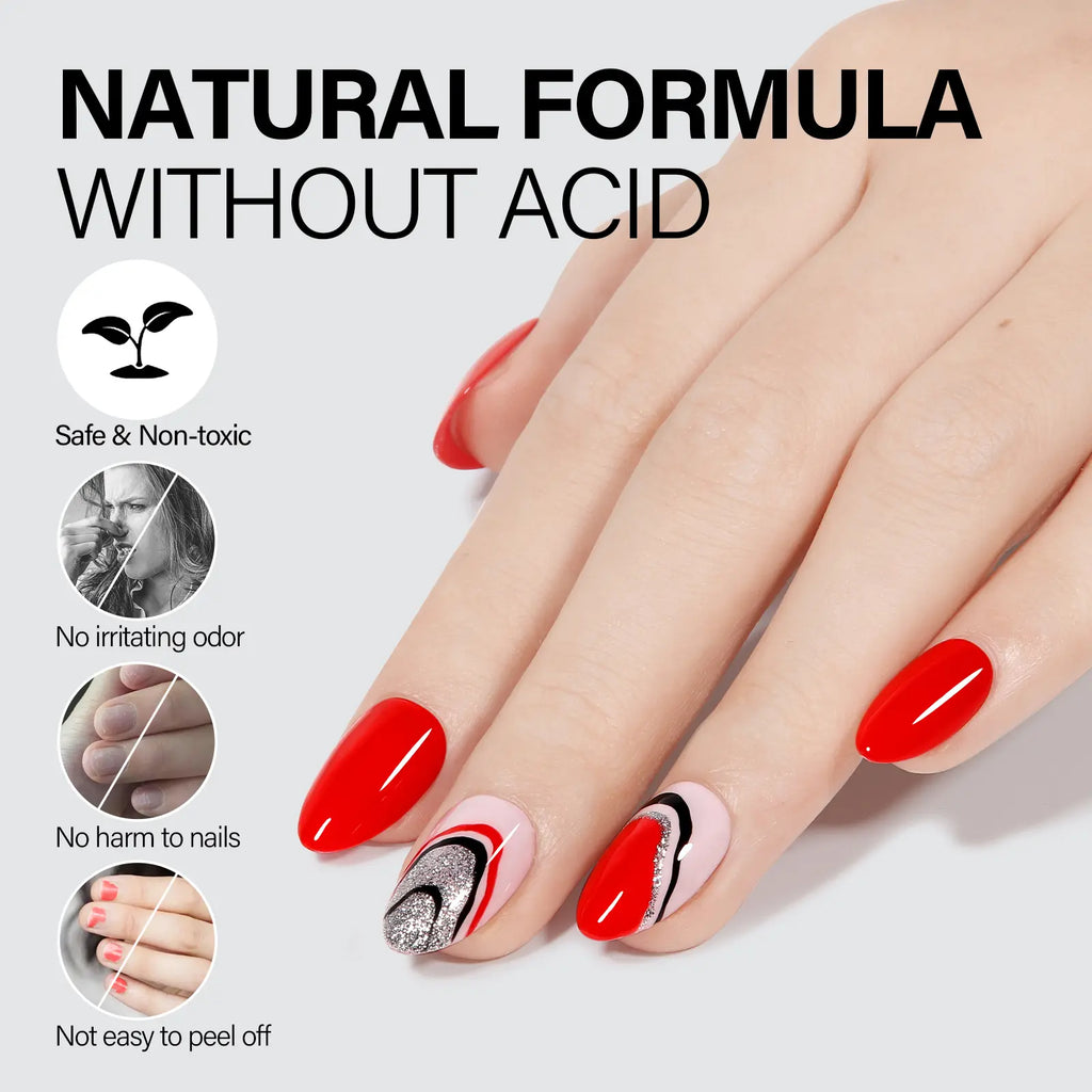 AILLSA Nail Dehydrator and Bond Primer Set, 2 Pcs 15Ml Acid-Free Natural Nail Prep Tool Kit Quick-Dry & Safe for Nails, for UV Gel, Acrylic, Gel Nail Polish & Press-On Nails