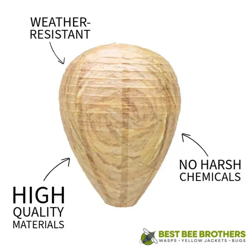Best Bee Brothers Wasp Deterrent Hives 2 Decoy Nests for Wasps & Yellowjackets Outdoor Garden Wood Protection Natural Wax Paper Collapsible Design
